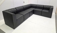 RIVERA Lounge Seating - Diamond Tufted Upholstery - Straight Arms - Arrangement G1