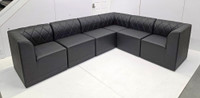 RIVERA Lounge Seating - Diamond Tufted Upholstery - Straight Arms - Arrangement G1
