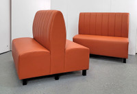 Norway Restaurant Booth - Premium Channel-Back Upholstery - Black Legs -Made in USA