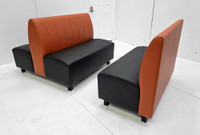 Norway Restaurant Booth - Premium Channel-Back Upholstery - Black Legs -Made in USA