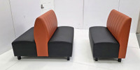 Norway Restaurant Booth - Premium Channel-Back Upholstery - Black Legs -Made in USA