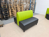 Norway Restaurant Booth - Premium Channel-Back Upholstery - Black Legs -Made in USA