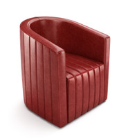 Full Channeled Seat & Back - Commercial-Grade Club Chair on Casters- Handcrafted in USA