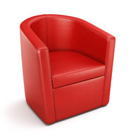 Commercial-Grade Club Chair - Fully Upholstered - Made in USA - Optional Casters and 360° Swivel Base