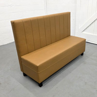 Legacy Restaurant Booth - Premium Channel-Back Upholstery - Gunmetal Legs -Made in USA