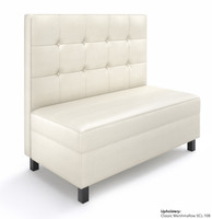 Legacy Restaurant Booth - Premium Square Button-Tufted Upholstery - Gunmetal Legs -Made in USA