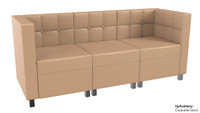  Quick Ship Ready - 9049X Modular Sofa - Tufted Back - Flat Seat - Gunmetal Legs