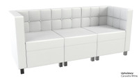  Quick Ship Ready - 9049X Modular Sofa - Tufted Back - Flat Seat - Gunmetal Legs