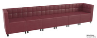 Quick Ship Ready - 9049 Modular Long Sofa - Tufted Back - Flat Seat - Gunmetal Legs