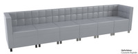 Quick Ship Ready - 9049 Modular Long Sofa - Tufted Back - Flat Seat - Gunmetal Legs