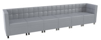 Quick Ship Ready - 9049 Modular Long Sofa - Tufted Back - Flat Seat - Gunmetal Legs