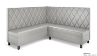 Legacy - Modular V-Shape Seating - Premium Diamond Tufted Upholstery - Gunmetal Legs -Made in USA