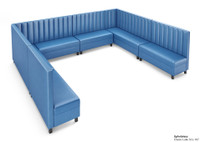 Legacy - Modular Large U-Shape Seating - Premium Channel Tufted Upholstery - Gunmetal Legs -Made in USA