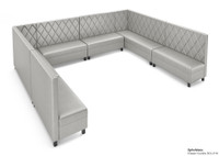Legacy - Modular Large U-Shape Seating - Premium Diamond Tufted Upholstery - Gunmetal Legs -Made in USA Legacy - Modular Large U-Shape Seating - Premium Diamond Tufted Upholstery - Gunmetal Legs -Made in USA