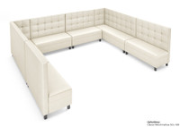 Legacy - Modular Large U-Shape Seating - Premium Button Tufted Upholstery - Gunmetal Legs -Made in USA