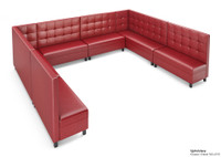 Legacy - Modular Large U-Shape Seating - Premium Button Tufted Upholstery - Gunmetal Legs -Made in USA