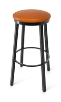 Round  Gunmetal Frame - Premium Comfort Upholstered Seat - Bar Stool