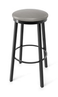 Round  Gunmetal Frame - Premium Comfort Upholstered Seat - Bar Stool
