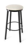 Round  Gunmetal Frame - Premium Comfort Upholstered Seat - Bar Stool