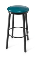Round  Gunmetal Frame - Premium Comfort Upholstered Seat - Bar Stool