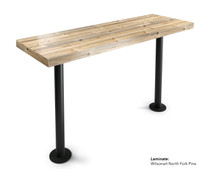 Bolt Down Table Tops - Stand-Up Bar Table with Two Black Bases - Handcrafted - Available in Many Finishes (42" Height) Bolt Down Table Tops - Stand-Up Bar Table with Two Black Bases - Handcrafted - Available in Many Finishes (42" Height)