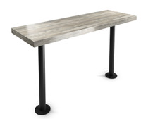 Bolt Down Table Tops - Stand-Up Bar Table with Two Black Bases - Handcrafted - Available in Many Finishes (42" Height) Bolt Down Table Tops - Stand-Up Bar Table with Two Black Bases - Handcrafted - Available in Many Finishes (42" Height)