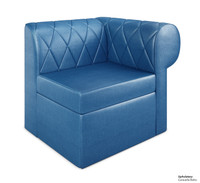 RIVERA Lounge Seating - Modular - Diamond Tufted Black Upholstery - Right Side