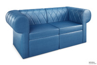 RIVERA Lounge Seating - Diamond Button Tufted Upholstery - Loveseat with Rounded Arms RIVERA Lounge Seating - Diamond Button Tufted Upholstery - Loveseat with Rounded Arms