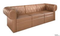 RIVERA Lounge Seating -  Diamond Tufted Upholstery - Modular Sofa with Rounded Arms