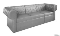 RIVERA Lounge Seating -  Diamond Tufted Upholstery - Modular Sofa with Rounded Arms
