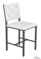 Button Tufted - Gunmetal Heavy-Duty Restaurant Chair with Commercial-Grade Vinyl Seat