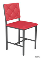 Button Tufted - Gunmetal Heavy-Duty Restaurant Chair with Commercial-Grade Vinyl Seat