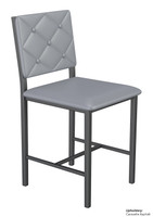 Button Tufted - Gunmetal Heavy-Duty Restaurant Chair with Commercial-Grade Vinyl Seat