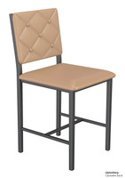 Button Tufted - Gunmetal Heavy-Duty Restaurant Chair with Commercial-Grade Vinyl Seat