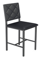 Button Tufted - Gunmetal Heavy-Duty Restaurant Chair with Commercial-Grade Vinyl Seat