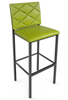 Button Tufted -  Gunmetal Heavy-Duty Bar Stool with Commercial-Grade Vinyl Seat (450lbs Rated)