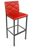 Button Tufted -  Gunmetal Heavy-Duty Bar Stool with Commercial-Grade Vinyl Seat (450lbs Rated)