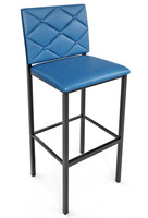 Button Tufted -  Gunmetal Heavy-Duty Bar Stool with Commercial-Grade Vinyl Seat (450lbs Rated)