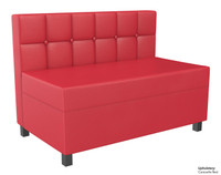 Quick Ship Ready - 9049X Love Seat - Tufted Back - Flat Seat - Gunmetal Legs