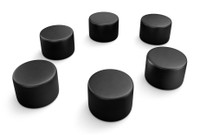 Set of Six 24" Round Stools  - Super Performance Upholstery - Made in USA