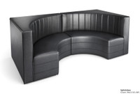 Half a Circle Booth Restaurant Seating - Contract Grade - Premium Channel-Back Performance Upholstery - 100% Handcrafted In USA Half a Circle Booth Restaurant Seating - Contract Grade - Premium Channel-Back Performance Upholstery - 100% Handcrafted In USA