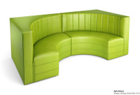 Half a Circle Booth Restaurant Seating - Contract Grade - Premium Channel-Back Performance Upholstery - 100% Handcrafted In USA Half a Circle Booth Restaurant Seating - Contract Grade - Premium Channel-Back Performance Upholstery - 100% Handcrafted In USA