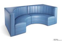 Half a Circle Booth Restaurant Seating - Contract Grade - Premium Channel-Back Performance Upholstery - 100% Handcrafted In USA Half a Circle Booth Restaurant Seating - Contract Grade - Premium Channel-Back Performance Upholstery - 100% Handcrafted In USA