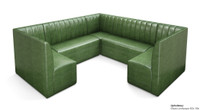 Restaurant 3/4 Circle Booth Seating  - Contract Grade - Premium Performance Channel-Back Upholstery - 100% Handcrafted In USA