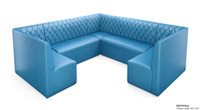 Restaurant 3/4 Circle Booth Seating  - Contract Grade - Premium Performance Diamond Tufted Upholstery - 100% Handcrafted In USA Restaurant 3/4 Circle Booth Seating  - Contract Grade - Premium Performance Diamond Tufted Upholstery - 100% Handcrafted In USA