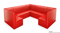Restaurant 3/4 Circle Booth Seating  - Contract Grade - Premium Performance Diamond Tufted Upholstery - 100% Handcrafted In USA Restaurant 3/4 Circle Booth Seating  - Contract Grade - Premium Performance Diamond Tufted Upholstery - 100% Handcrafted In USA