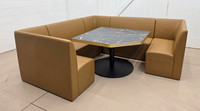 Restaurant 3/4 Circle Booth Seating  - Contract Grade - Premium Performance Diamond Tufted Upholstery - 100% Handcrafted In USA
