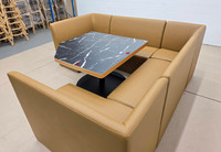 Restaurant 3/4 Circle Booth Seating  - Contract Grade - Premium Performance Diamond Tufted Upholstery - 100% Handcrafted In USA