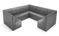 Restaurant 3/4 Circle Booth Seating  - Contract Grade - Premium Performance Diamond Tufted Upholstery - 100% Handcrafted In USA