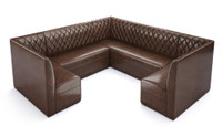 Restaurant 3/4 Circle Booth Seating  - Contract Grade - Premium Performance Diamond Tufted Upholstery - 100% Handcrafted In USA